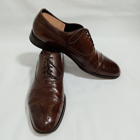 M. Gemi Mens Brown Leather Oxfords 43.5 / 10.5 M Dress Shoes Made In Italy main image 9